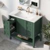 36" Bathroom Vanity with Sink Combo, One Cabinet and Three Drawers, Solid Wood and MDF Board