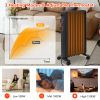 1500W Oil Filled Radiator Heater with 3 Heating Modes Portable Electric Space Heater, Black