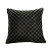 SOGA 30cm Urban Light Luxury Dark Green Checkered Lumbar Throw Pillow