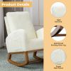 COOLMORE Rocking Chair, Modern Glider Chair, Recliner Armchair with Wood Legs and Side Pocket