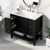 36" Bathroom Vanity with Sink Combo, One Cabinet and Three Drawers, Solid Wood and MDF Board