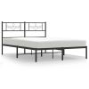 Metal Bed Frame without Mattress with Headboard Black 59.1"x78.7"