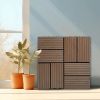 Wood Plastic Composite Deck Tiles Set of 20pcs, Composite Decking Resist Rust, Water, Weather, Indoor&Outdoor, DIY Interlocking Decking Tiles