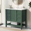 36" Bathroom Vanity with Sink Combo, One Cabinet and Three Drawers, Solid Wood and MDF Board