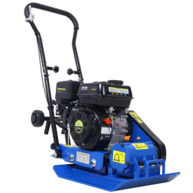 212cc 6.5HP 5600VPM Gas Vibration Compaction Force 20 X 14 Inch Plate Compactor Built-in Wheel,EPA Compliant (Color: Blue)